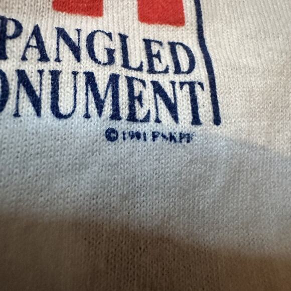 Vintage 90s Hanes 50/50 Single Stitch American Flag Shirt - Picture 5 of 7